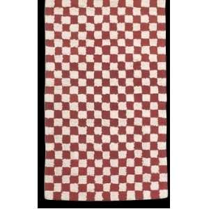  Carpeting Red Check 100% Cotton, Checked Rug Hooked Cotton Red 