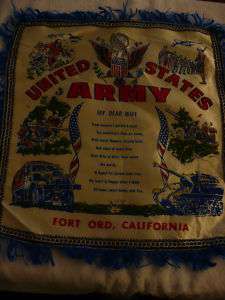 CH  WWII MY WIFE PILLOW CASE US ARMY FORT ORD,CAL  