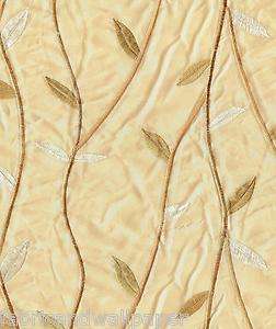  Fabric Bonsai Cream Embroidered Polyester Curtain Fabric Faux Silk