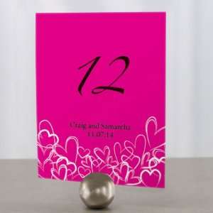 Contemporary Hearts Table Number   Numbers 1 12   Fuchsia 