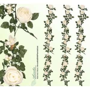  Three 6 Artificial English Rose Garlands Silk Flowers 