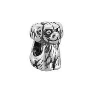 Bacio Italian Silver Bead Silver Artisan Angry Dog Charm. Compatible 