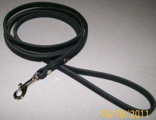 Punk Hollow ~ Leather Dog Leash ~ 6 ft. x 3/8 in   Blk / Nickel 
