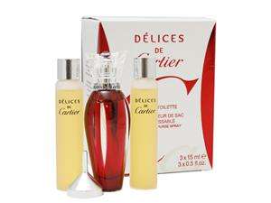 Delices De Cartier Travel Pack Refillable Eau De Toilette Spray 0.5 oz 