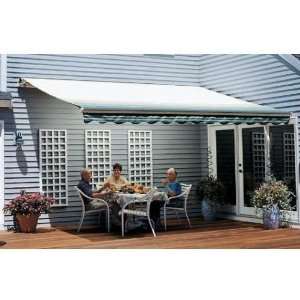 Sunsetter Pro Motorized Awning (14 Ft / Green Stripe) With Traditional 
