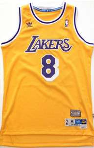 LA Lakers #8 Rookie Kobe Bryant 80s Showtime Swingman Jersey Gold 