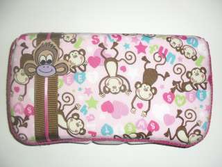Pink Monkey Theme Baby Wipes Case  