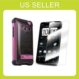HTC Evo 4G AGF Ballistic SG Case Cover   Black / Pink w/ Screen 