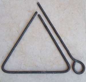Rustic Cowboy wrought iron triangle dinner bell BBQ  