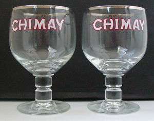 World Famous CHIMAY BEER GLASSES/ Pair   Collectible  