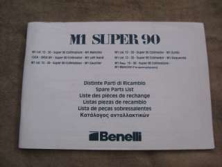 Benelli M1 Super 90 Shotgun 12 20 Parts list  