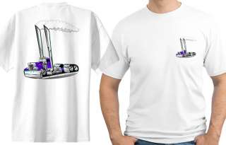 Peterbilt Semi Big Rig Truck Cartoon T shirt #1030 hauler cab  