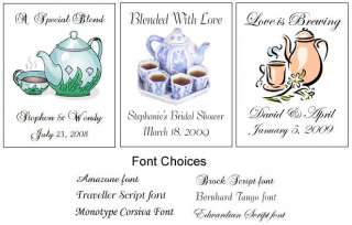 15 WEDDING BRIDAL Tea Party Tea Bag Labels Favors  