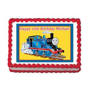   ENGINE TRAIN #2 Edible Birthday Party Cake Image Topper Custom  