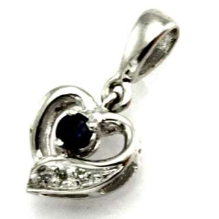 10K white gold sapphire and diamond pendant  