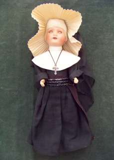 Antique Doll NUN 11 H., All original Black & White  