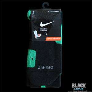 NEW RARE Nike Elite Basketball Crew Socks Black/Green Celtics Large 