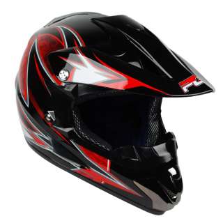 PGR DRAGON Black Red Dirt Bike Buggy ATV Off Road BMX MX DOT Helmet 
