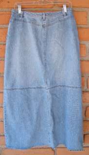 Jill Light Blue Denim Jean Straight Ladies Modest Skirt sz 8 Medium 