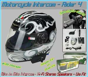 Bluetooth Motorcycle Helmet Intercom Headset 1km Dual Kit 2pc w 