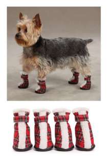 Holiday Tartan Boots for Dogs   Winter Dog Boots