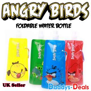 Angry Birds Water Bottle Foldable Reusable Sports Kids Lunch Box 480ml 