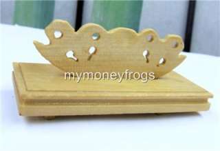   Asian Wood Bamboo Hand Paper Silk Lace Fan Stand Display Holder  