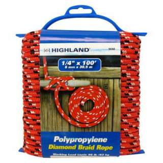 Highland Polypropylene Rope 1/4x100.Opens in a new window