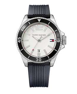 Tommy Hilfiger Watch, Mens Essential Black Silicone Strap 1790752 