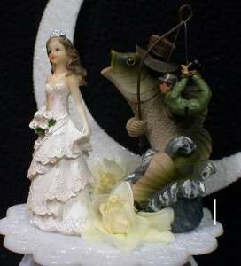 FISHING fish Funny bride WEDDING CAKE TOPPER groom TOP  