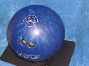 VINTAGE EBONITE MAXIM BLUE SWIRL 12 1/2 LB BOWLING BALL  
