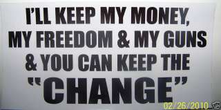 Anti Obama Bumper Sticker Keep The Change  