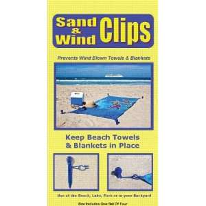  Sand and Wind Clips Beach Towel/Blanket Holder (4pc Set 
