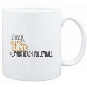 Mug White  Real guys love playing Beach Volleyball  Sports  