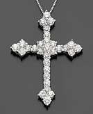    14k White Gold Diamond Cross Pendant (2 ct. t.w.) customer 