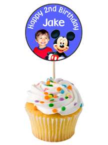 MICKEY MOUSE CUPCAKE TOPPERS BIRTHDAY INVITATIONS  
