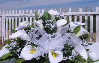 Calla Lily Cemetery Spray Table Flowers Petite Bouquet Sympathy 