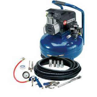 Campbell Hausfeld 0.8 HP 6 Gallon Oil Free Air Compressor with Tire 