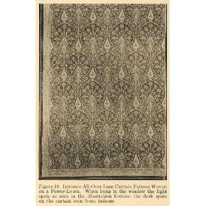  1919 Print Lace Curtain Woven Power Loom Panel Window 