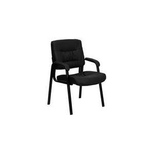   Black Leather Guest / Reception Chair with Black Frame Office