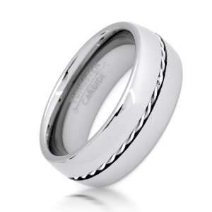Bling Jewelry Tungsten Twisted Insert Wedding Ring 8mm   Size 13