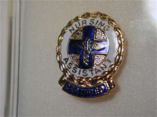 Pinback Gold White Blue Certified Nursing Assistant  