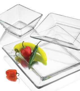 clear and contemporary square glass dinnerware for formal and casual 