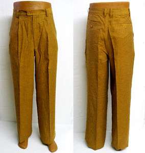 Mens STACY ADAMS casual linen pants sz 34 rust orange  