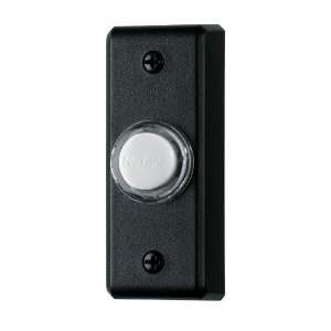   Wired Lighted Door Chime Push Button, Black Finish