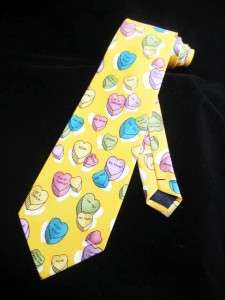 NEW VALENTINES DAY NECKTIE CANDY HEARTS LOVE LOVER CUPID COLOR GOLD 