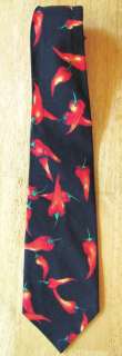 San Ria Cotton Necktie Red Chili Peppers Jalapeno HOT  