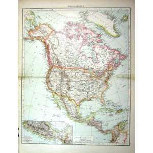  Antique Map North America Mexico Cuba Hayti Bahamas Florida Canada 