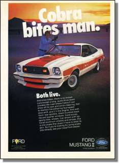 1978 Ford Cobra Mustang II Bites Man Photo Car Ad  