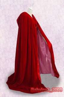 Renaissance MEDIEVAL Red Cape Hooded Cloak Shawl LARP  
